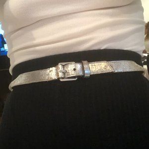 Alexander McQueen Silver/metallic Leather Belt